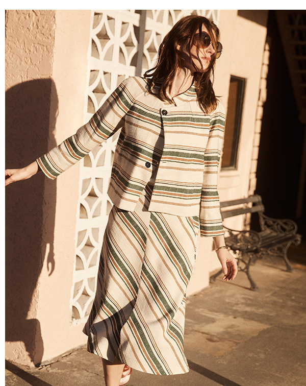 Desert Stripe Cropped Jacket