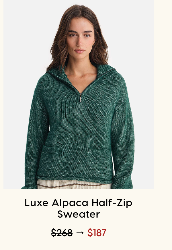 Luxe Alpaca Half-Zip Sweater | Now $187 | Shop Now