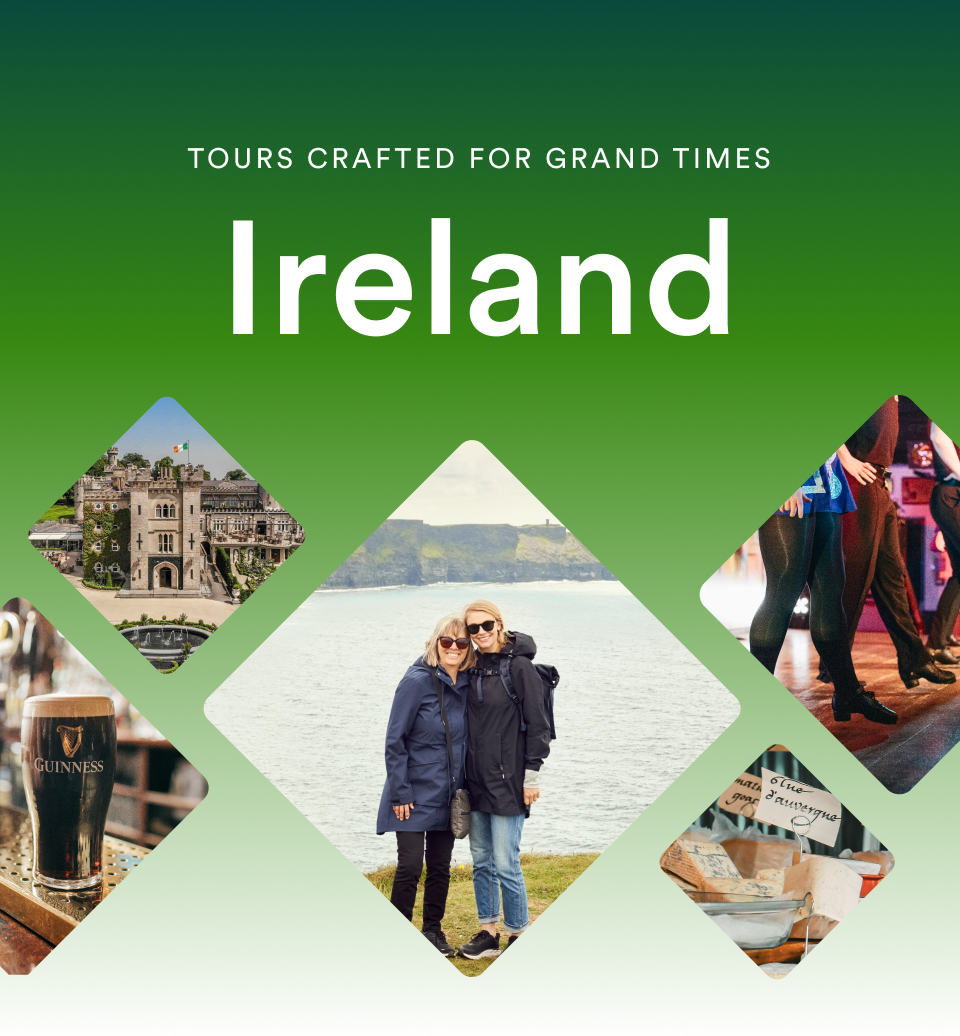 Ireland travel spotlight collage; opens Ireland tours