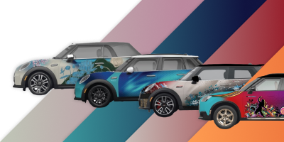 4 MINI Cars with the Red Bull Dance Your Stule car wraps