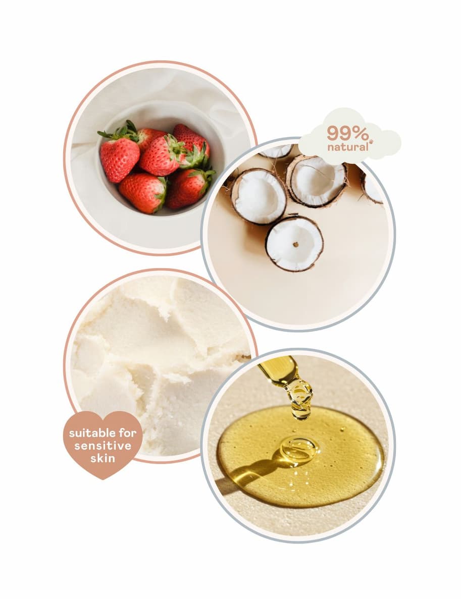 99% natural ingredients, suitable for sensitive skin