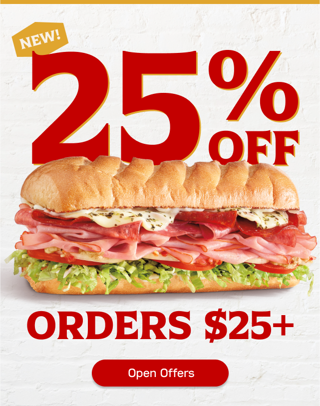 New! 25% Off Orders $25+. Open Offers.