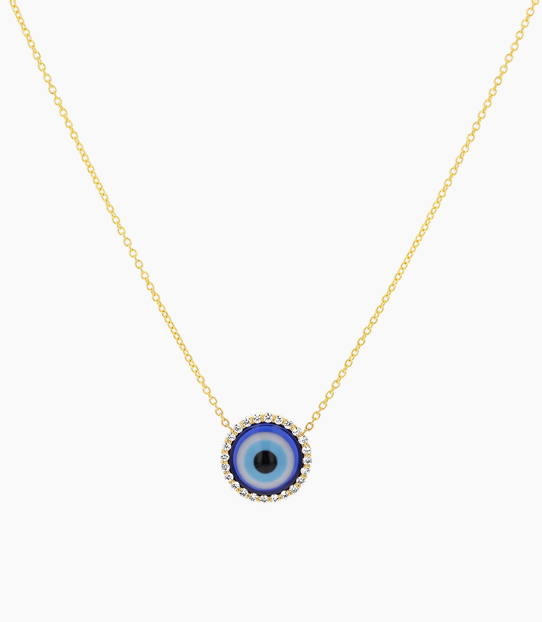 Round Diamond Evil Eye Necklace