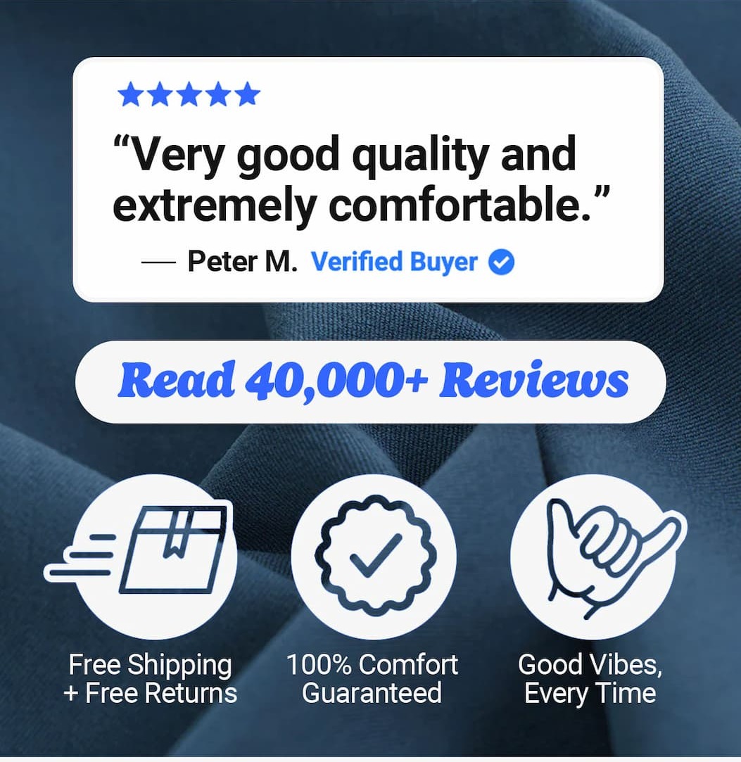 "Very good quality and extremely comfortable" Read 40,000+ reviews. Free shipping and free returns, comfort guaranteed, good vibes every time. Mugsy