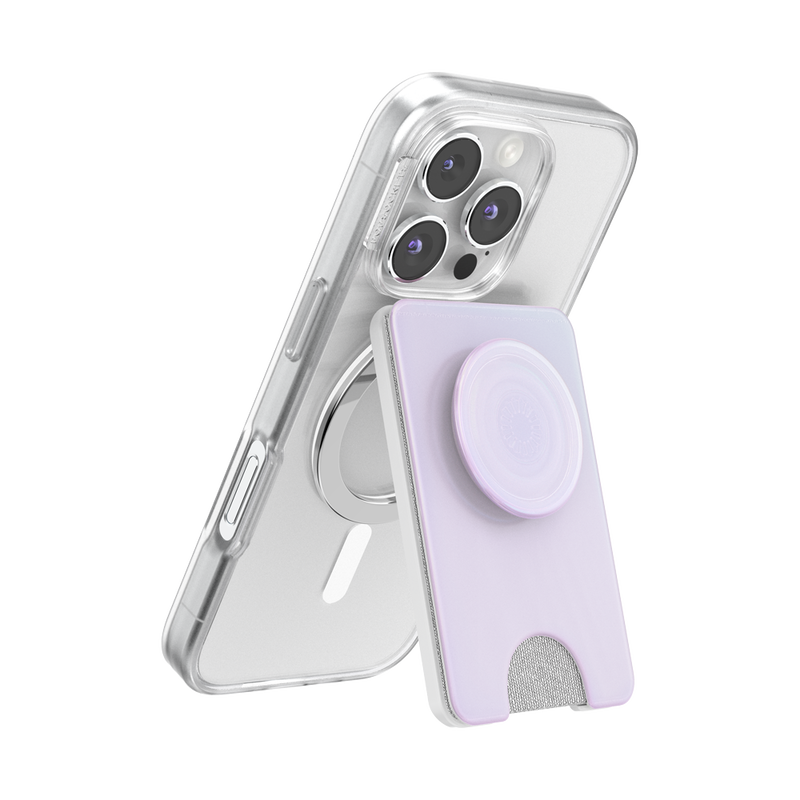 Image of Opalescent White — MagSafe Kick-Out PopWallet+ & Stand