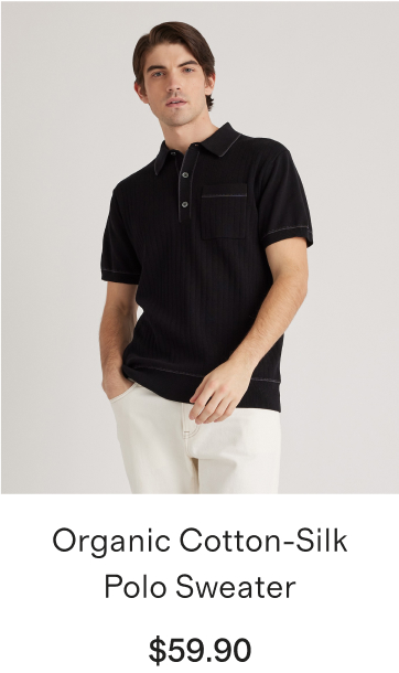 Organic Cotton-Silk Polo Sweater