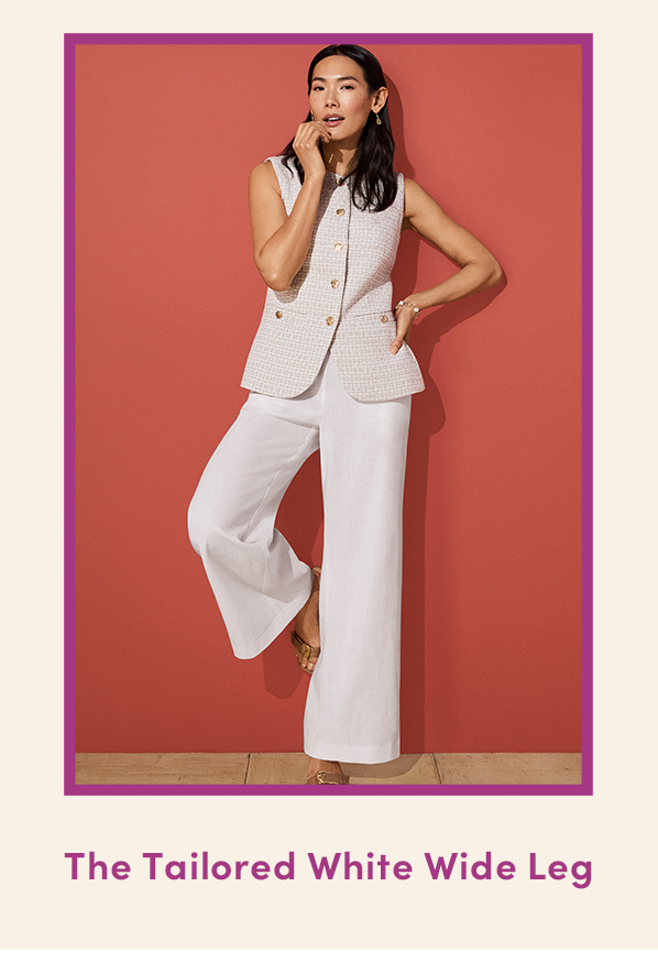 tailored white wide leg