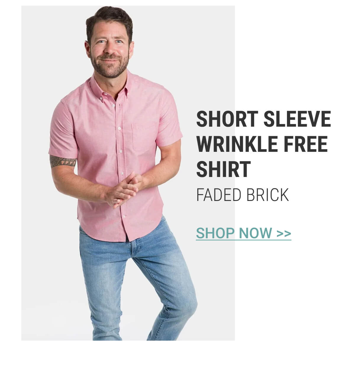 Faded Brick Short Sleeve Wrinkle Free Shirt
