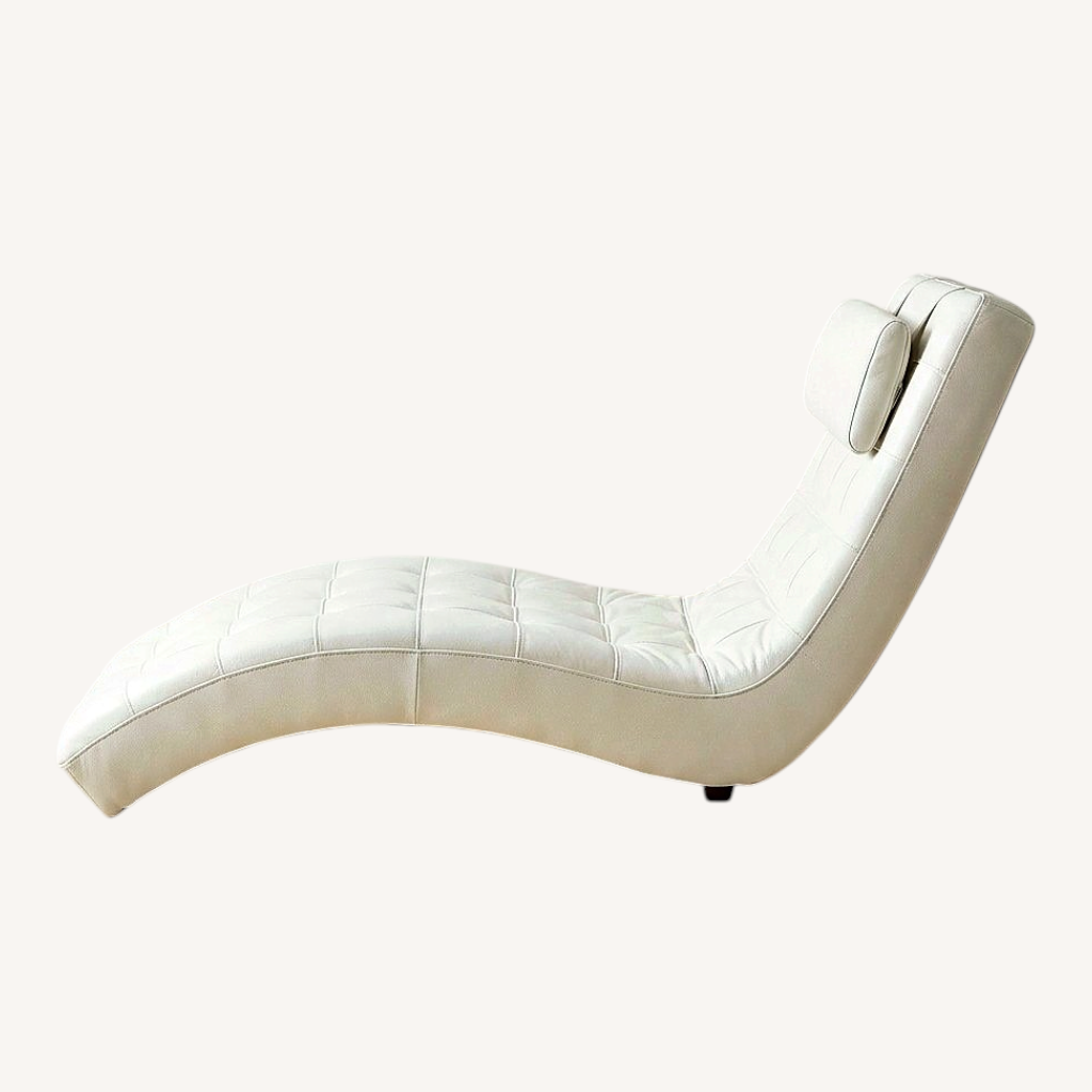 Image of White Accent Lounge Chair Modern S Curve