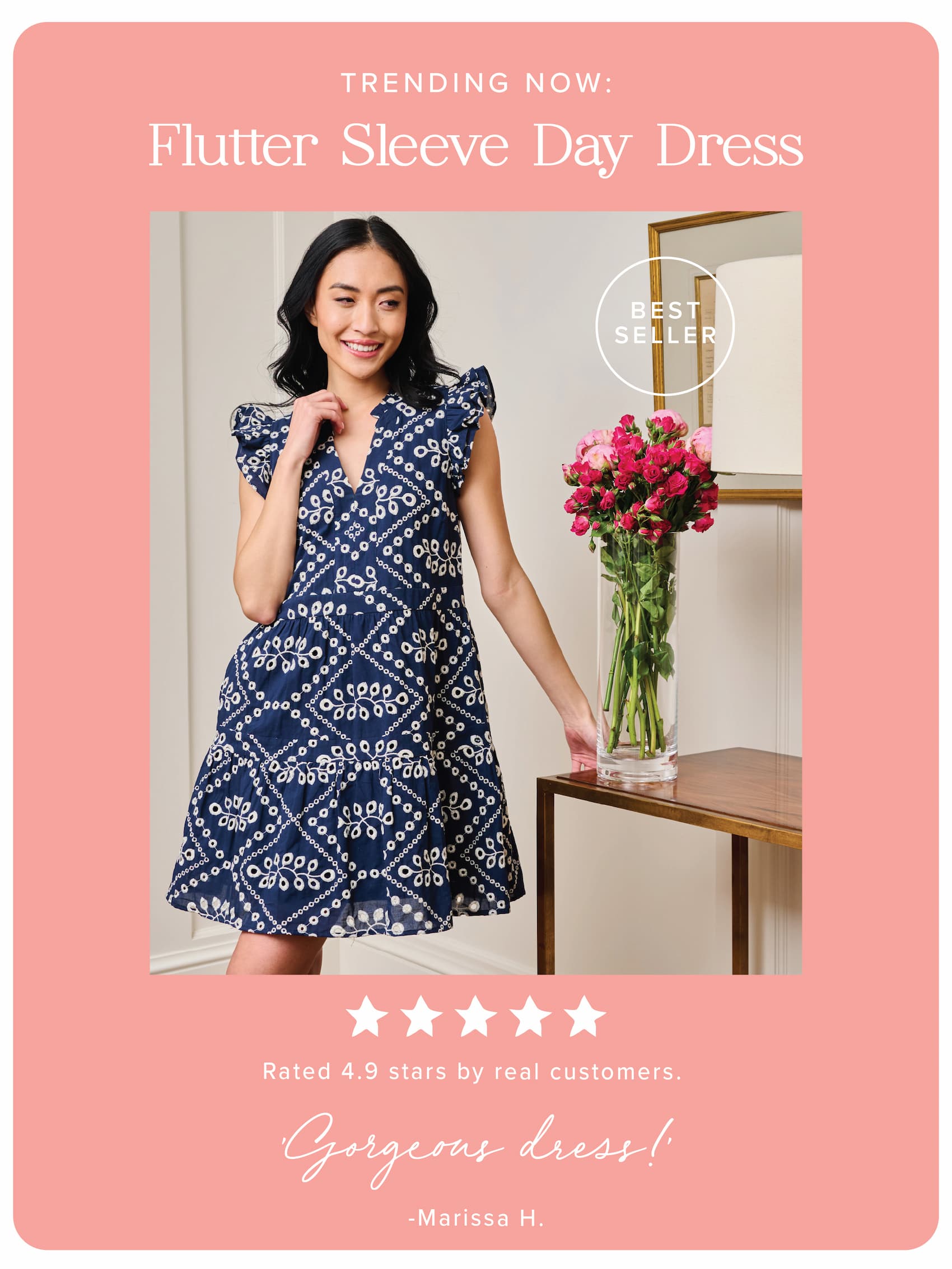 Trending: Flutter Sleeve Decked Out Day Dress