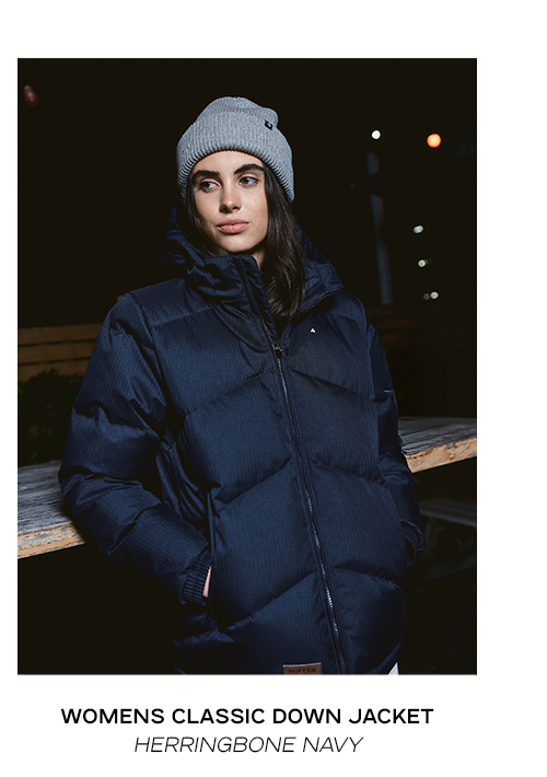 WOMENS CLASSIC DOWN JACKET HRGBONE NAVY