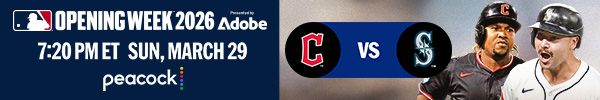 The @CleGuardians take on the @Mariners on MLB Sunday Night Baseball! Streaming LIVE on @Peacock, at 7:20 p.m. ET/4:20 p.m. PT.