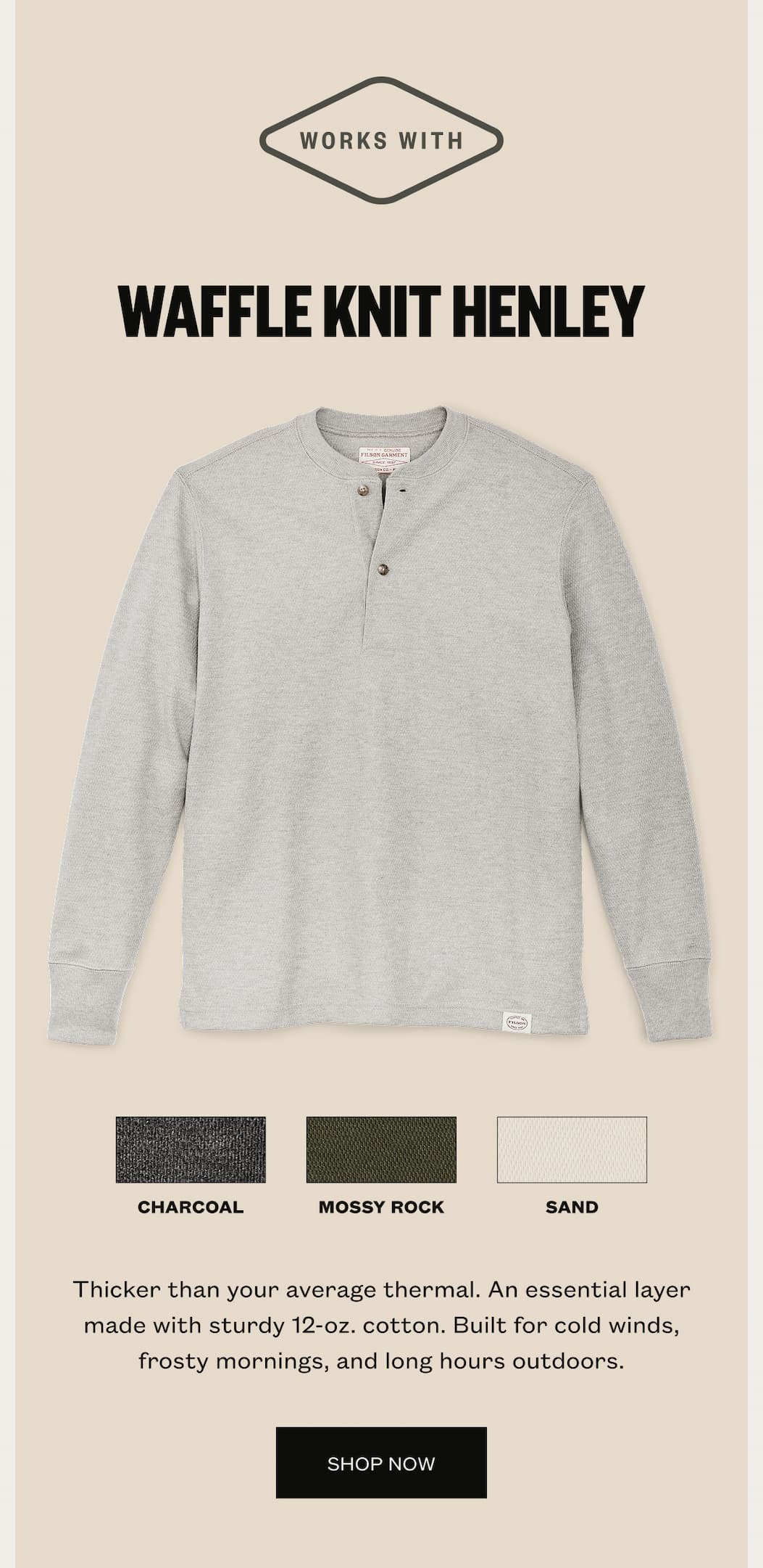 Waffle Knit Henley