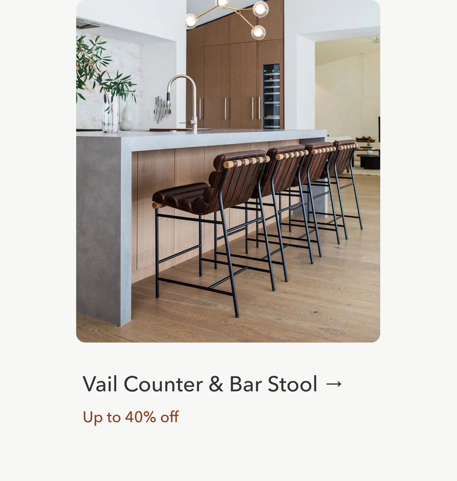 Vail Counter & Bar Stool up to 40% Off