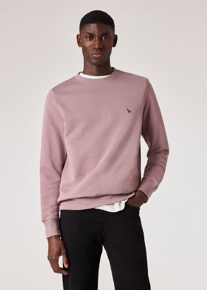 Image of Powder Pink Zebra Logo Organic Cotton Sweatshirt