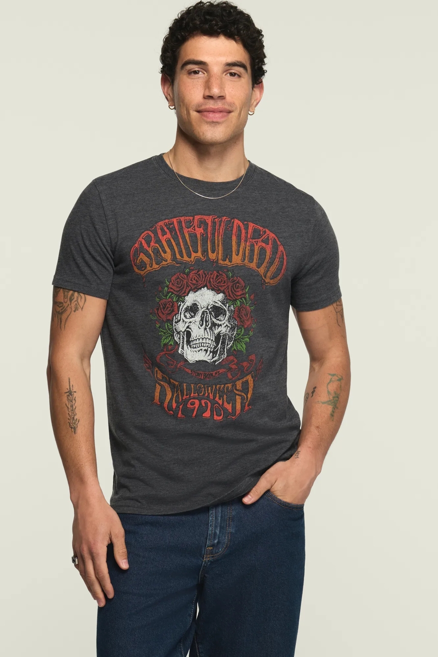 Image of Lucky Brand Grateful Dead Halloween Tee - Men's Clothing Tops Shirts Tee Graphic T Shirts in Jet Black