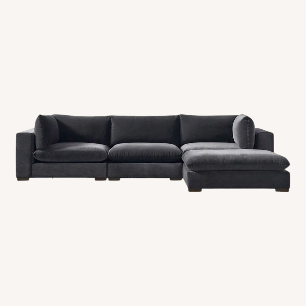 Image of CB2 Deseo Charcoal Grey Performance Velvet