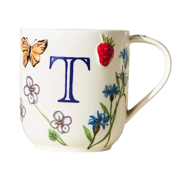 Anthropologie Monarch Monogram Mug