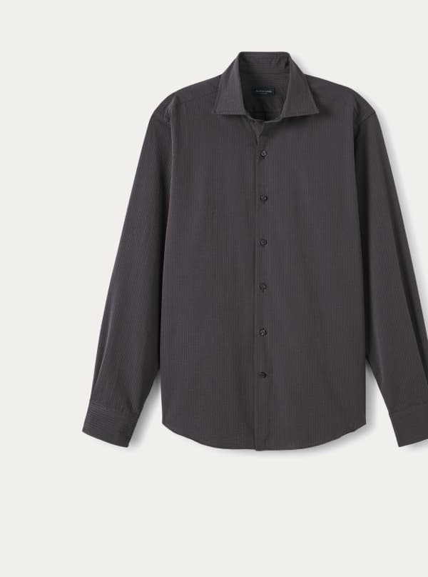 Faded Black Seersucker Shirt