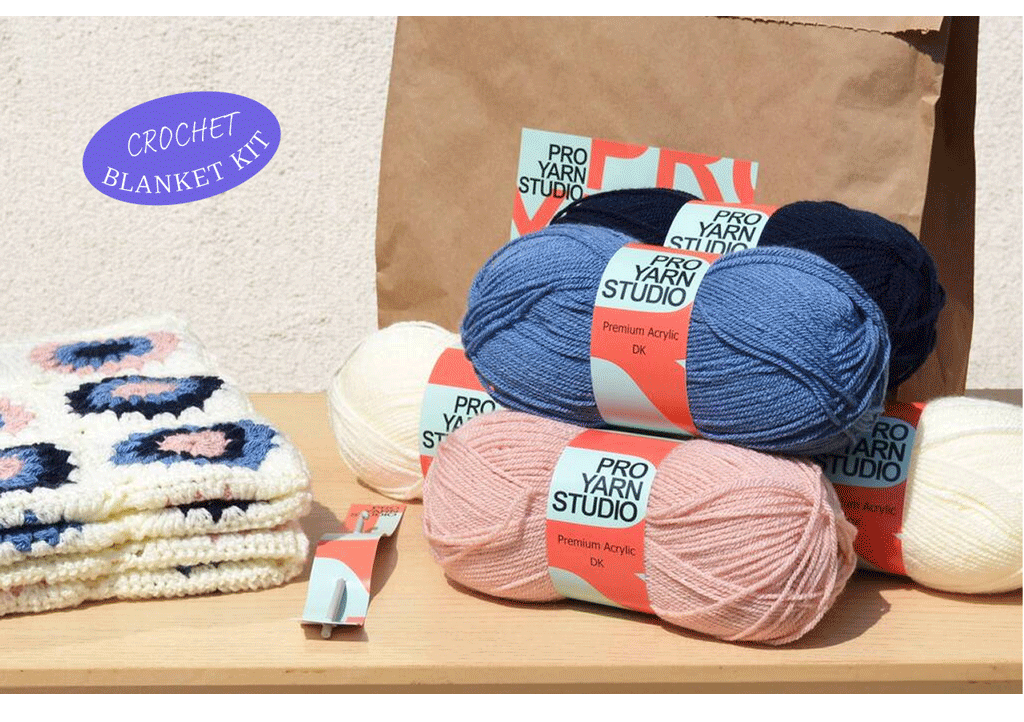 Flower Burst Crochet Blanket Kit