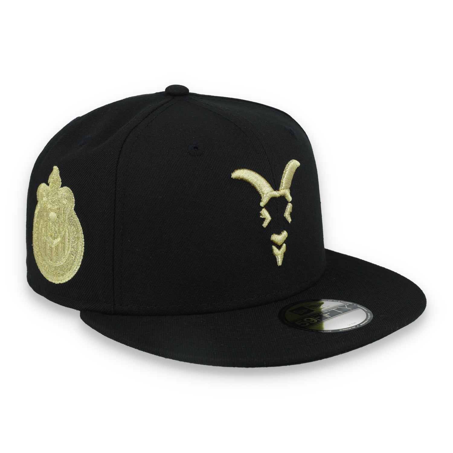 Image of New Era Chivas de Guadalajara Goat Logo 59FIFTY Fitted Hat-Black/Gold