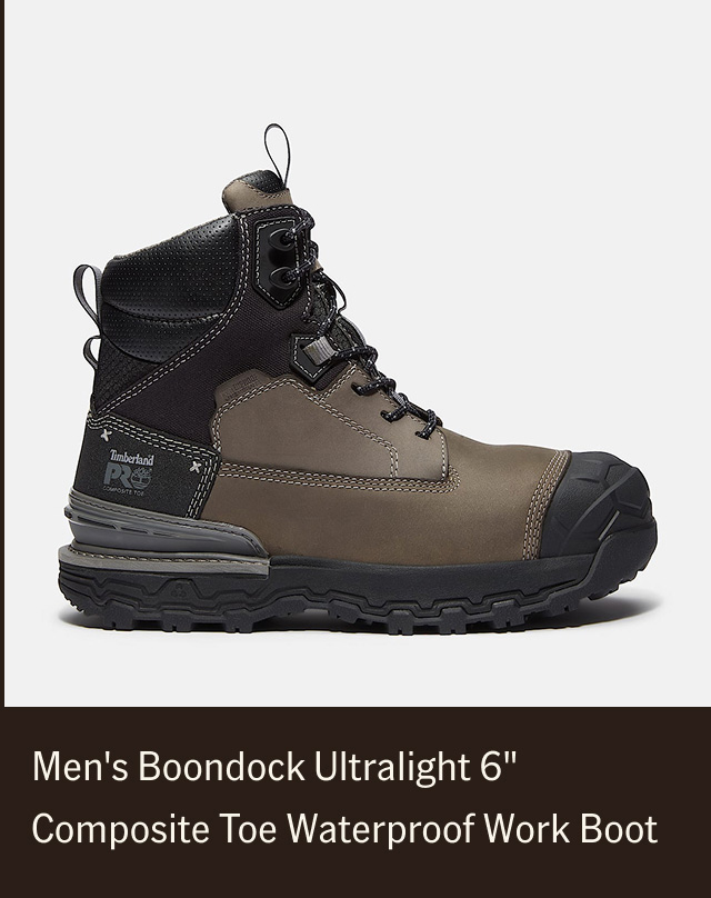 Men's Boondock Ultralight 6" Composite Toe Waterproof Work Boot Grey