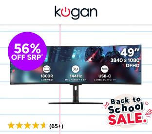 Kogan Infinity 49" Curved Ultrawide DFHD 144Hz 1ms FreeSync USB-C Gaming Monitor Product Image