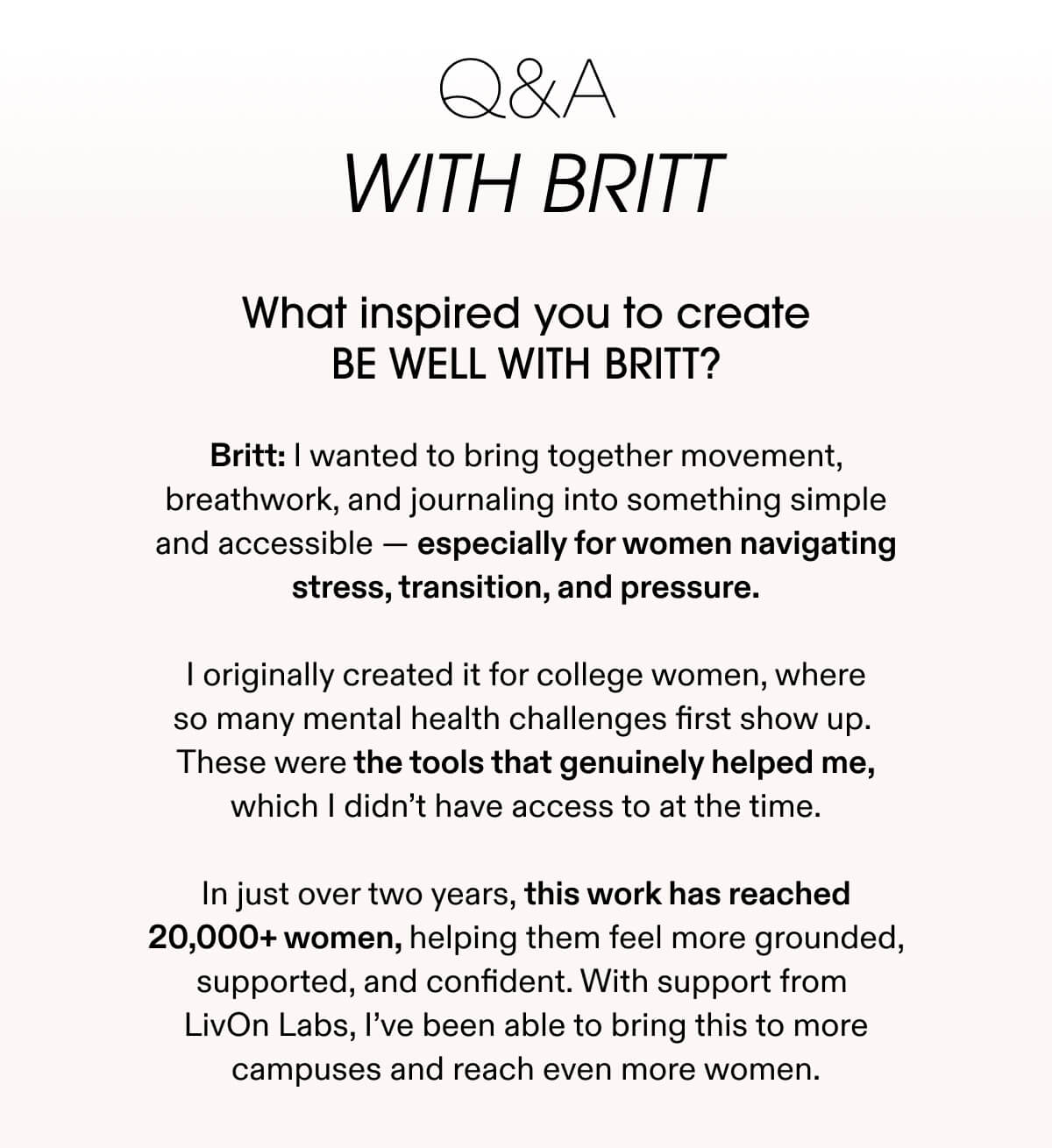Q&A WITH BRITT