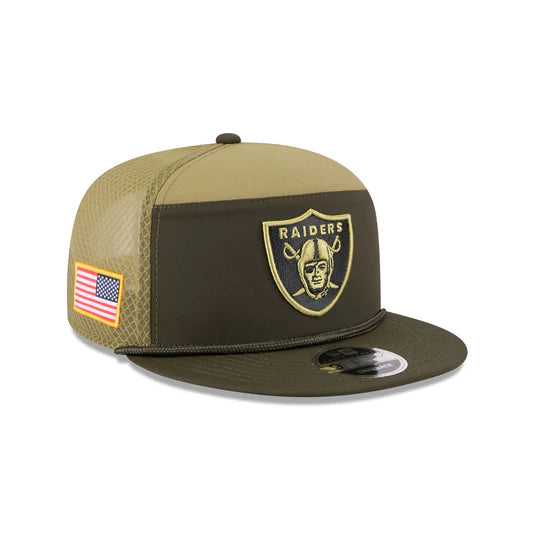 Image of New Era Las Vegas Raiders Salute to Service Split Panel 9FIFTY Snapback Hat 2025