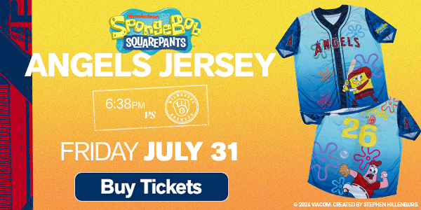 SpongeBob Angels Jersey - Friday, July 31, 6:38pm vs. Milwaukee Brewers - Buy Tickets