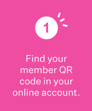 1. Find your member QR code in your online account.