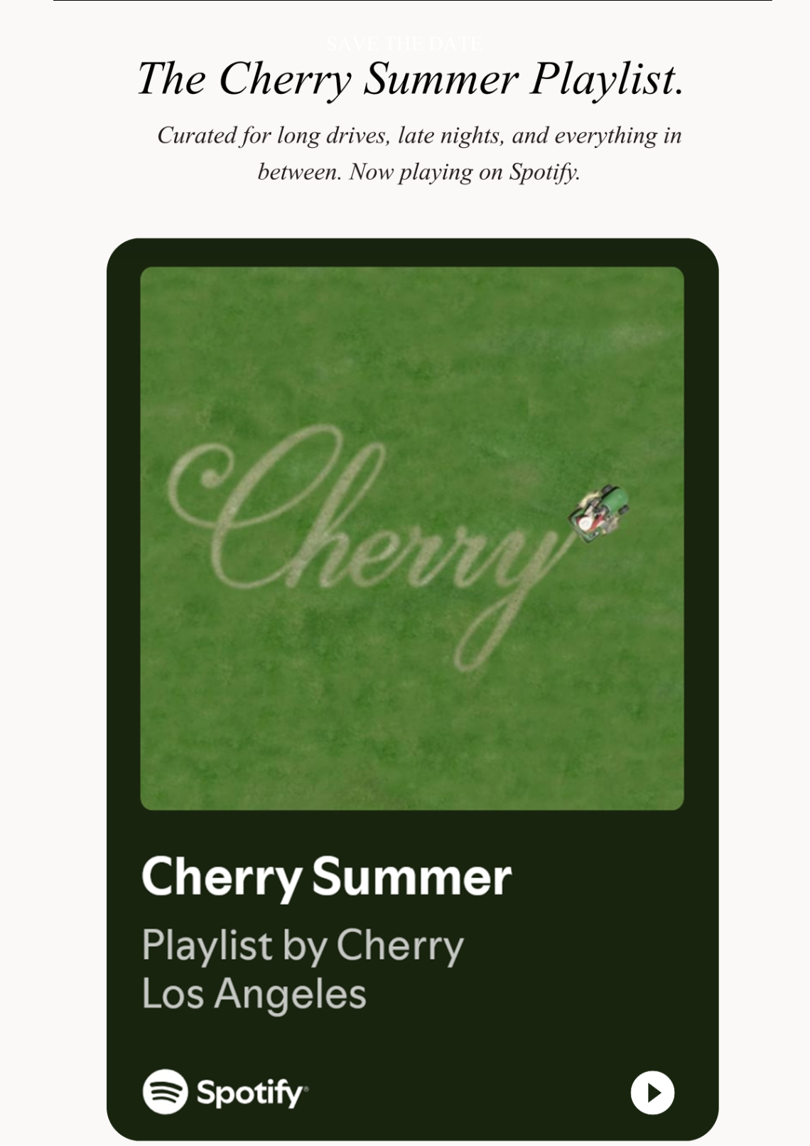 Cherry Spotify Playlist