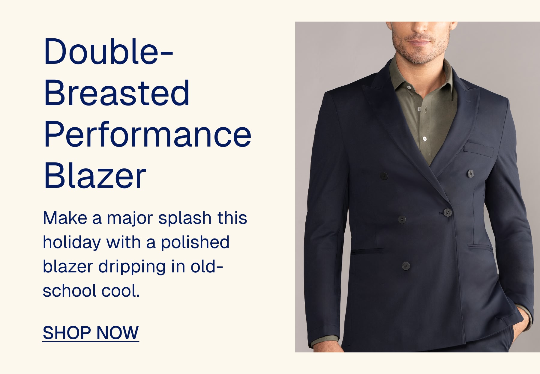 Double-Breasted Performance Blazer
