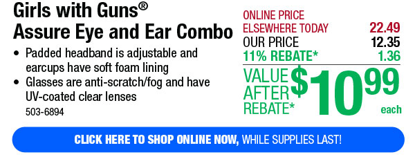 Girls with Guns® Assure Eye and Ear Combo - Free Shipping To Store!