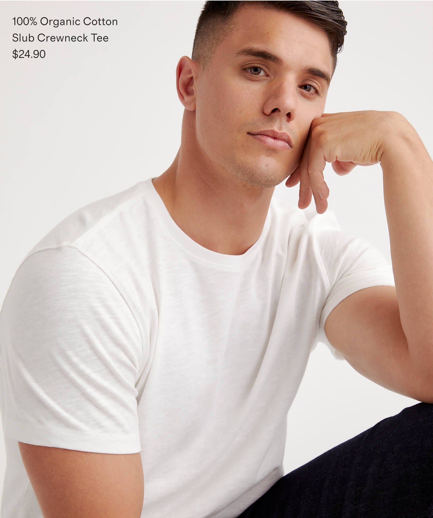 100% Organic Cotton Slub Crewneck Tee $24.90