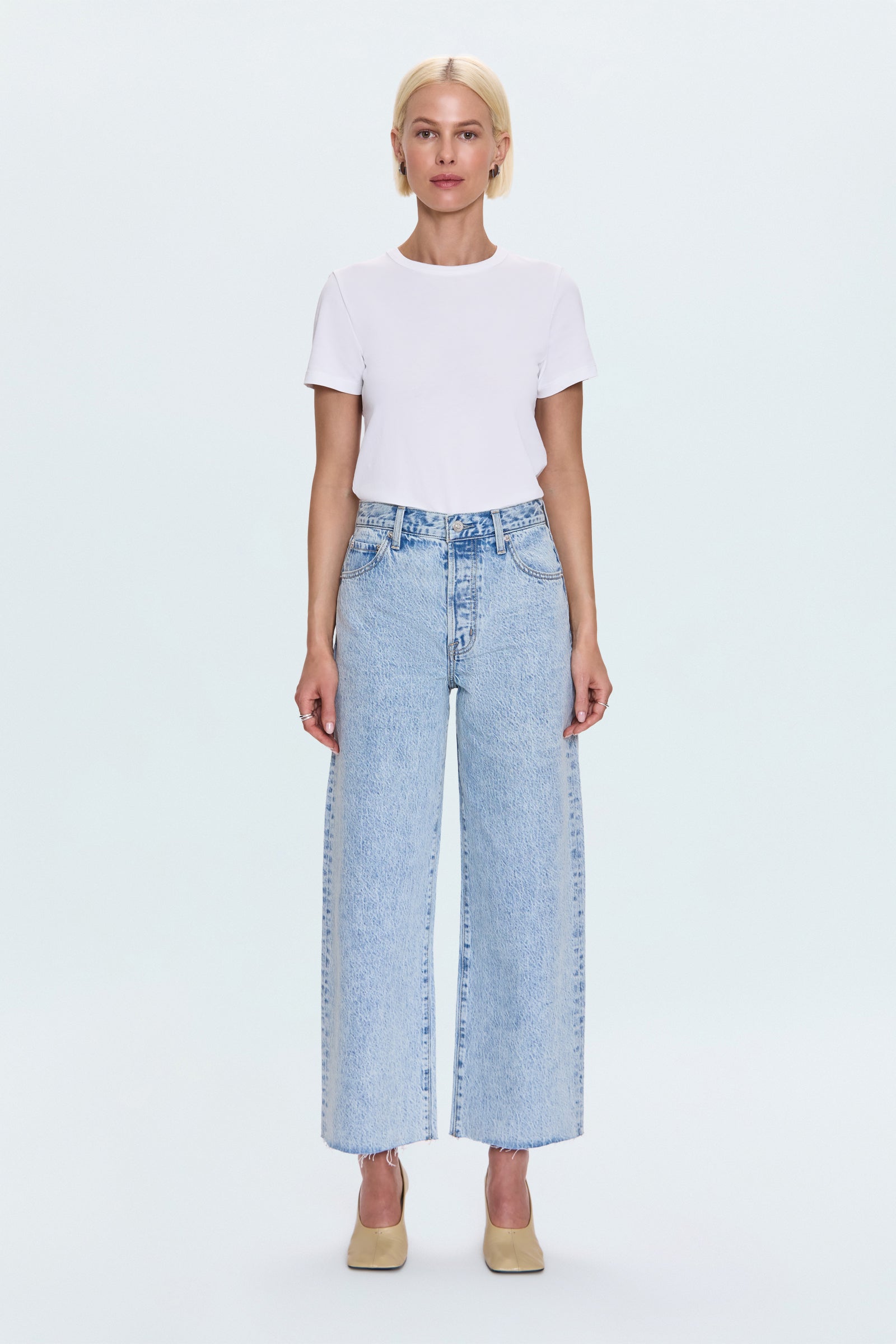 Image of Tate High Rise Bowed Wide Leg Jean - Modena