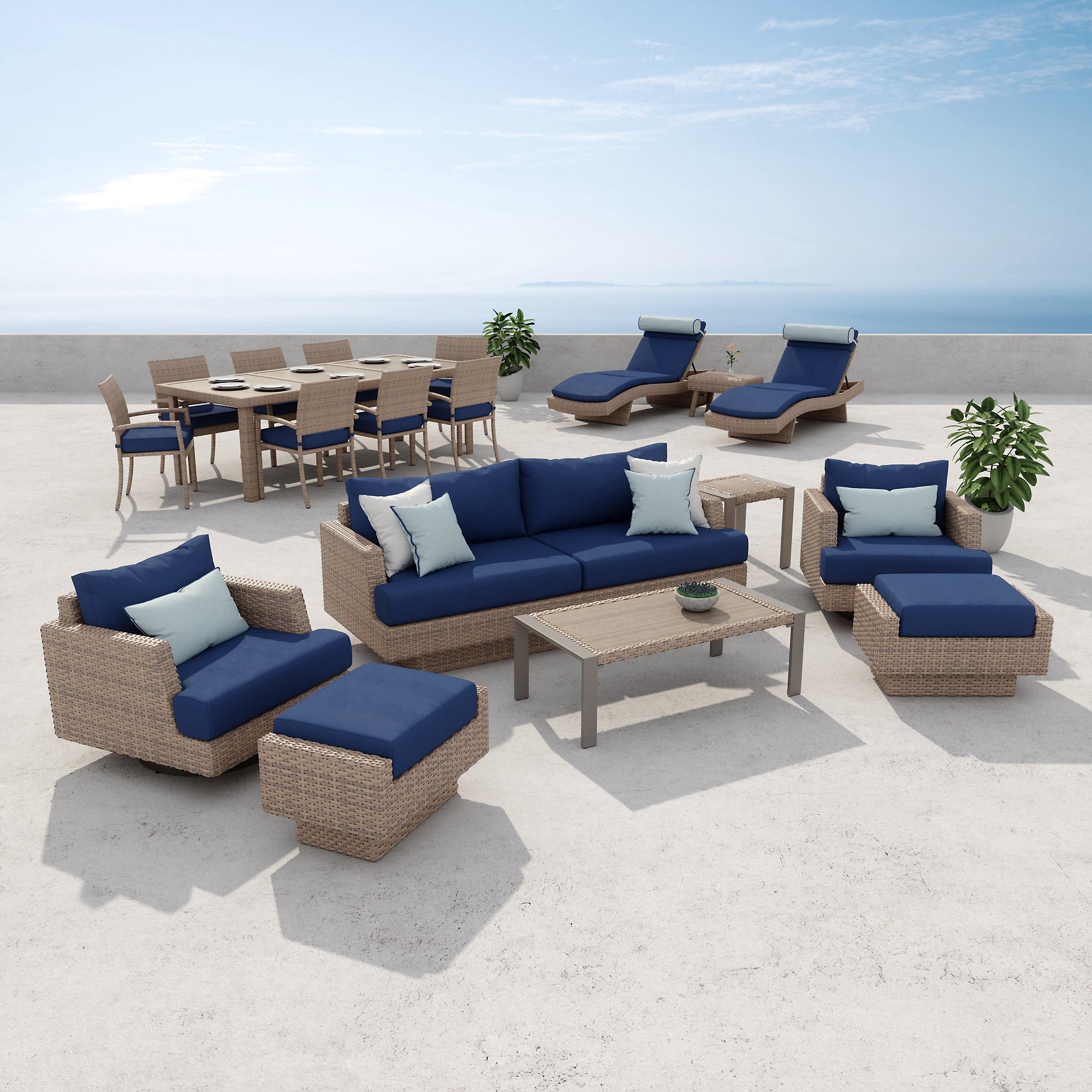 Portofino Repose 19-Piece Outdoor Patio Estate Set