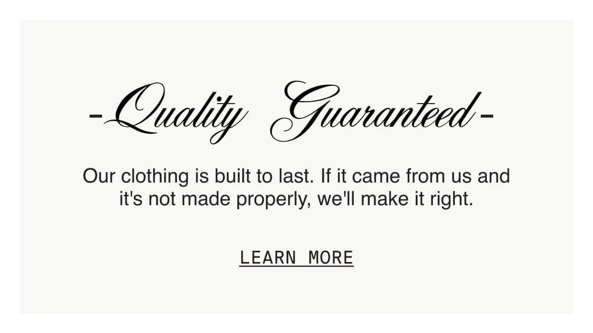 quality guaranteed