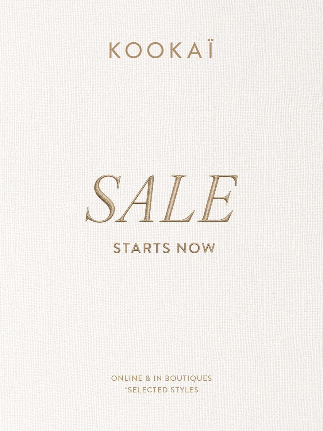 Sale Starts Now