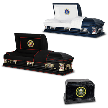 Military Caskets and Urns, Delivered to the Funeral Home