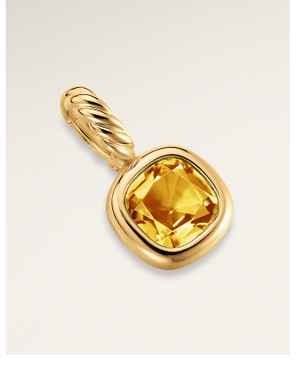 Mini Cushion Cut Amulet18K Yellow Gold with Citrine, 5.5mm