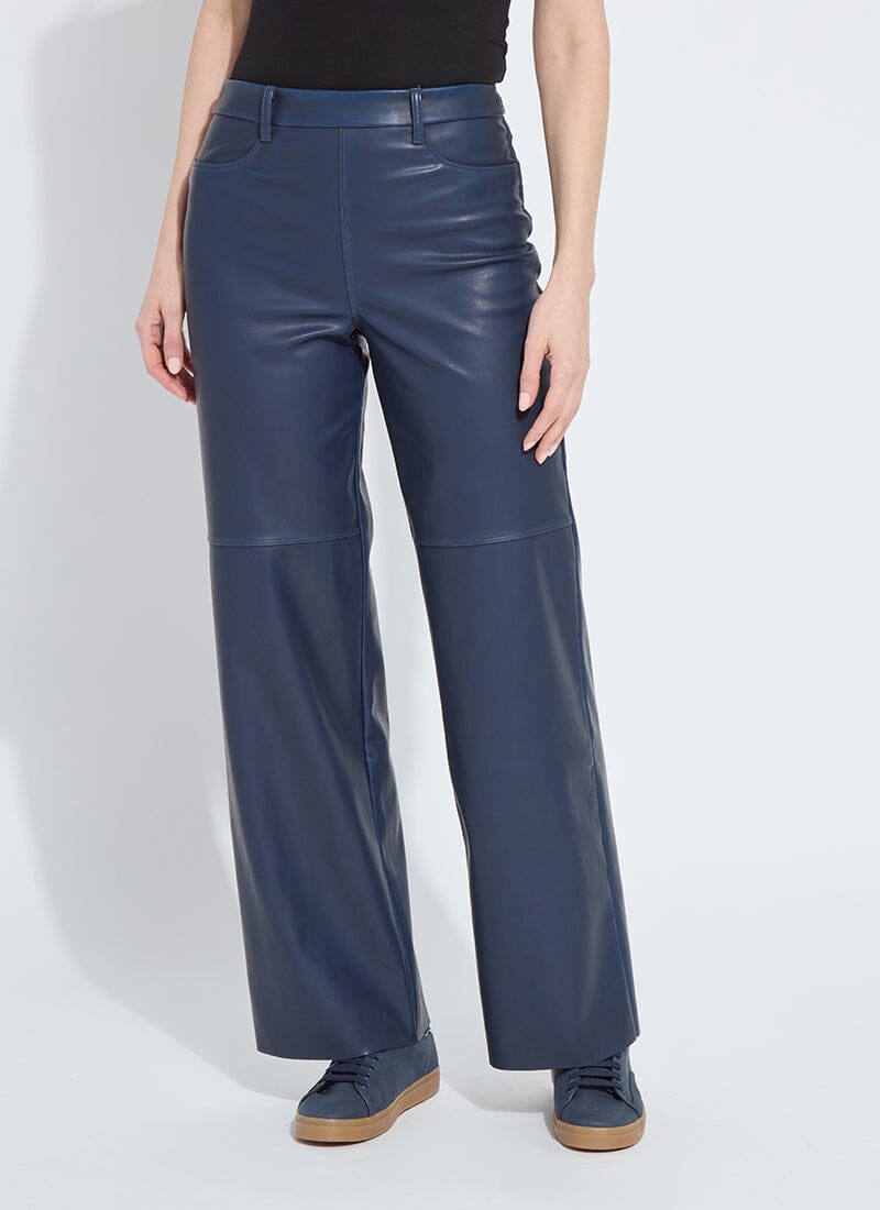 Image of Cortina Hi Waist Wide Leg Vegan Leather (30 Inseam)