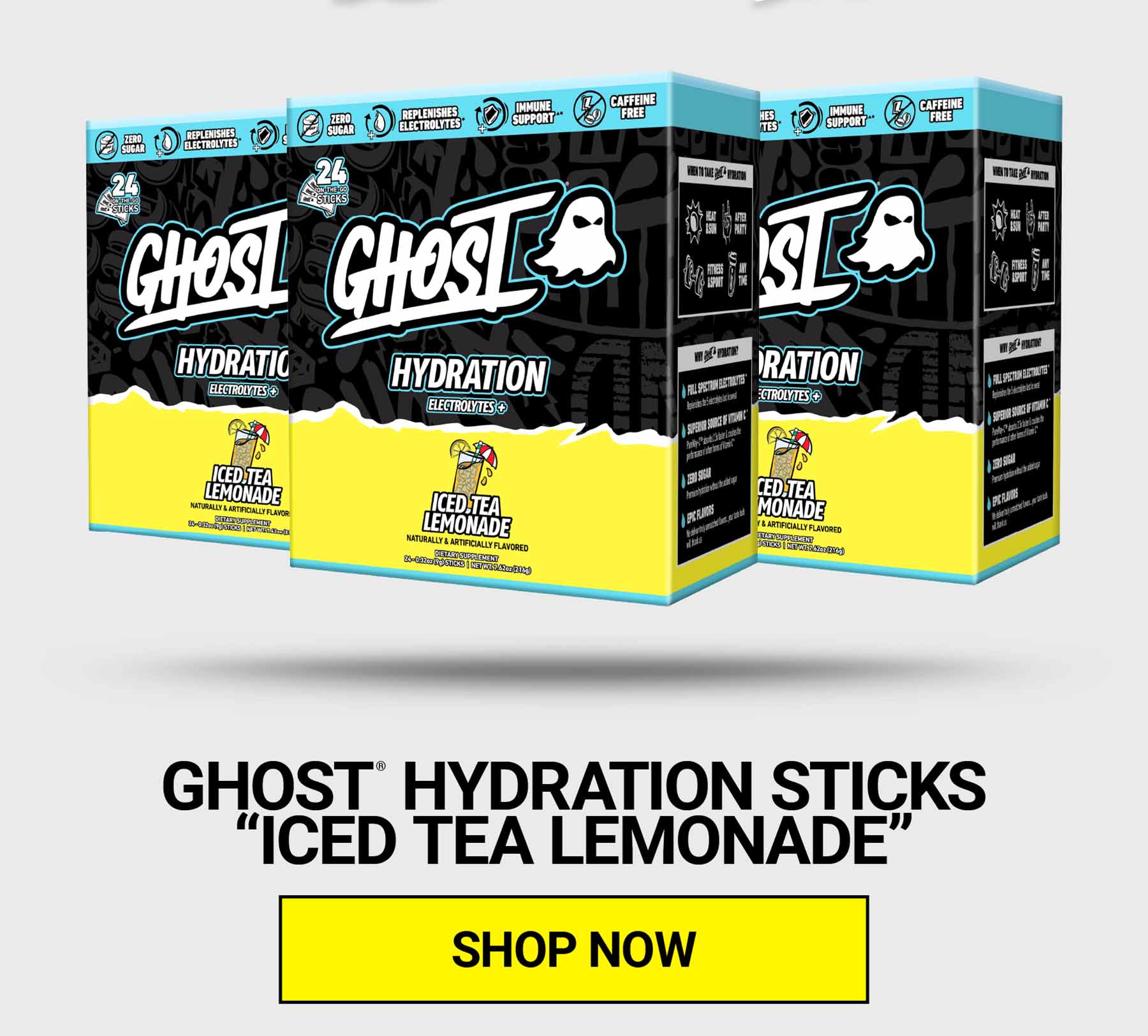 GHOST®&nbsp;HYDRATION STICKS ICED TEA LEMONADE