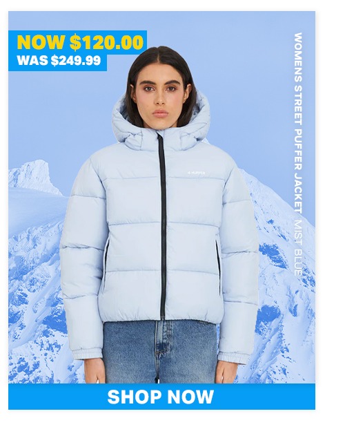 WOMENS STREET PUFFER JACKET MIST BLUE