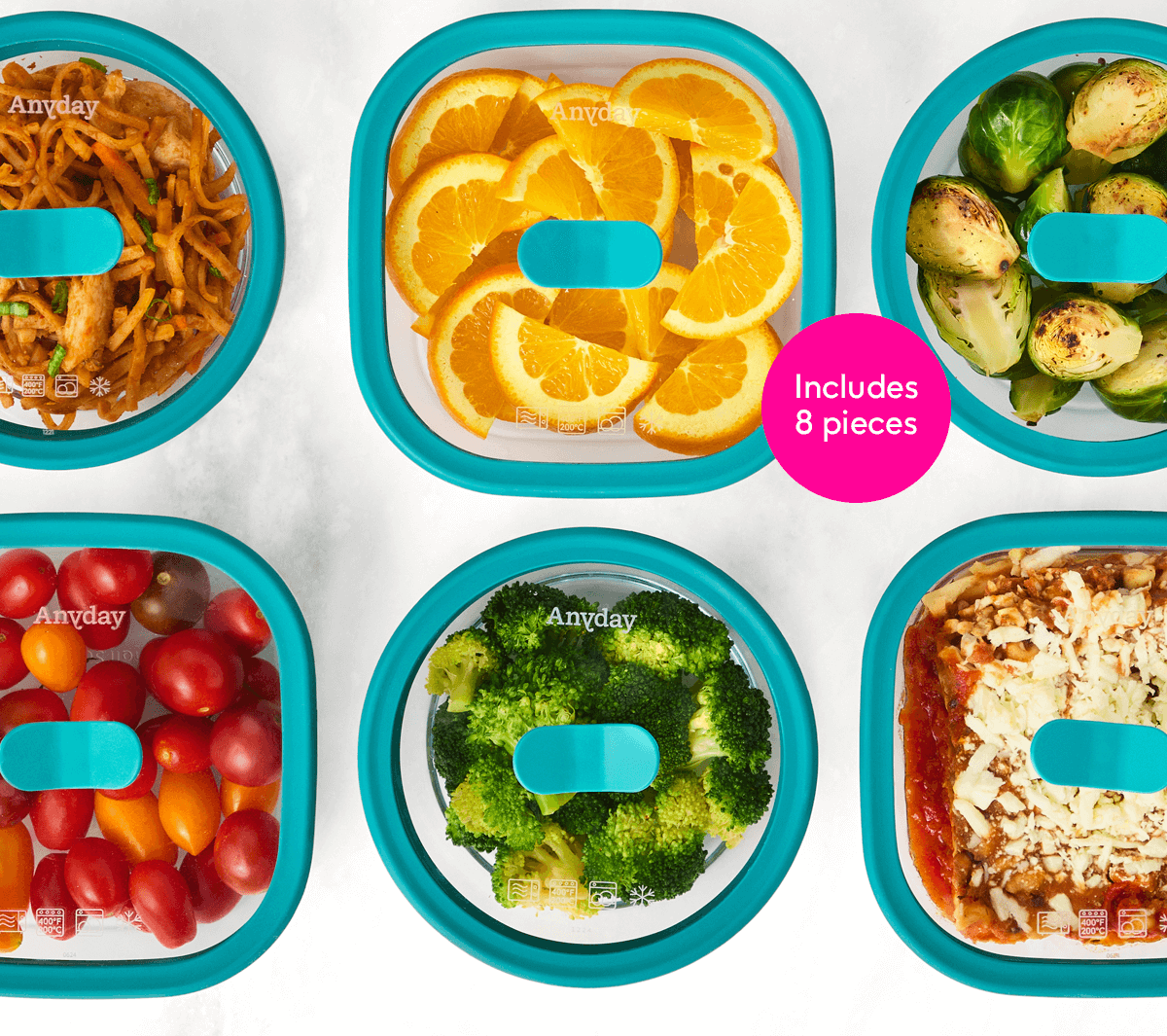 8-Piece Glass Food Storage Set