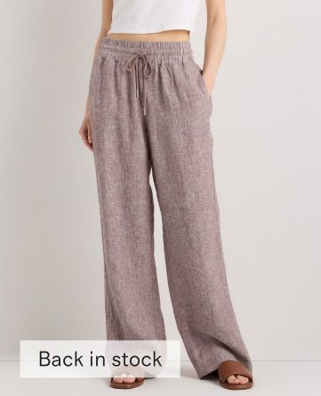 100% European Linen Wide Leg Pants