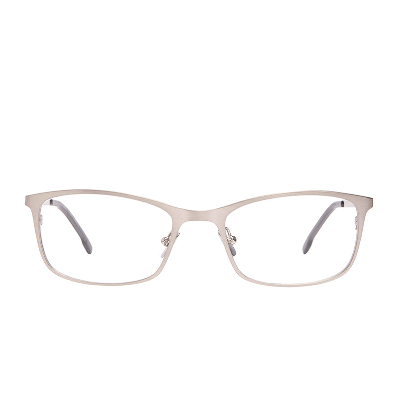 Image of BERNIE - BRUSHED SILVER + GLASSES