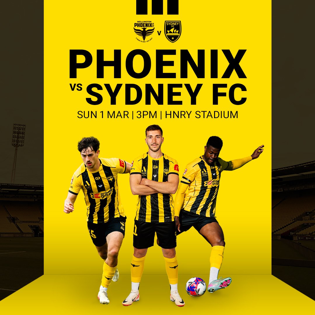 Phoenix vs Sydney FC | Sun 1 March | 3pm | Hnry Stadium
