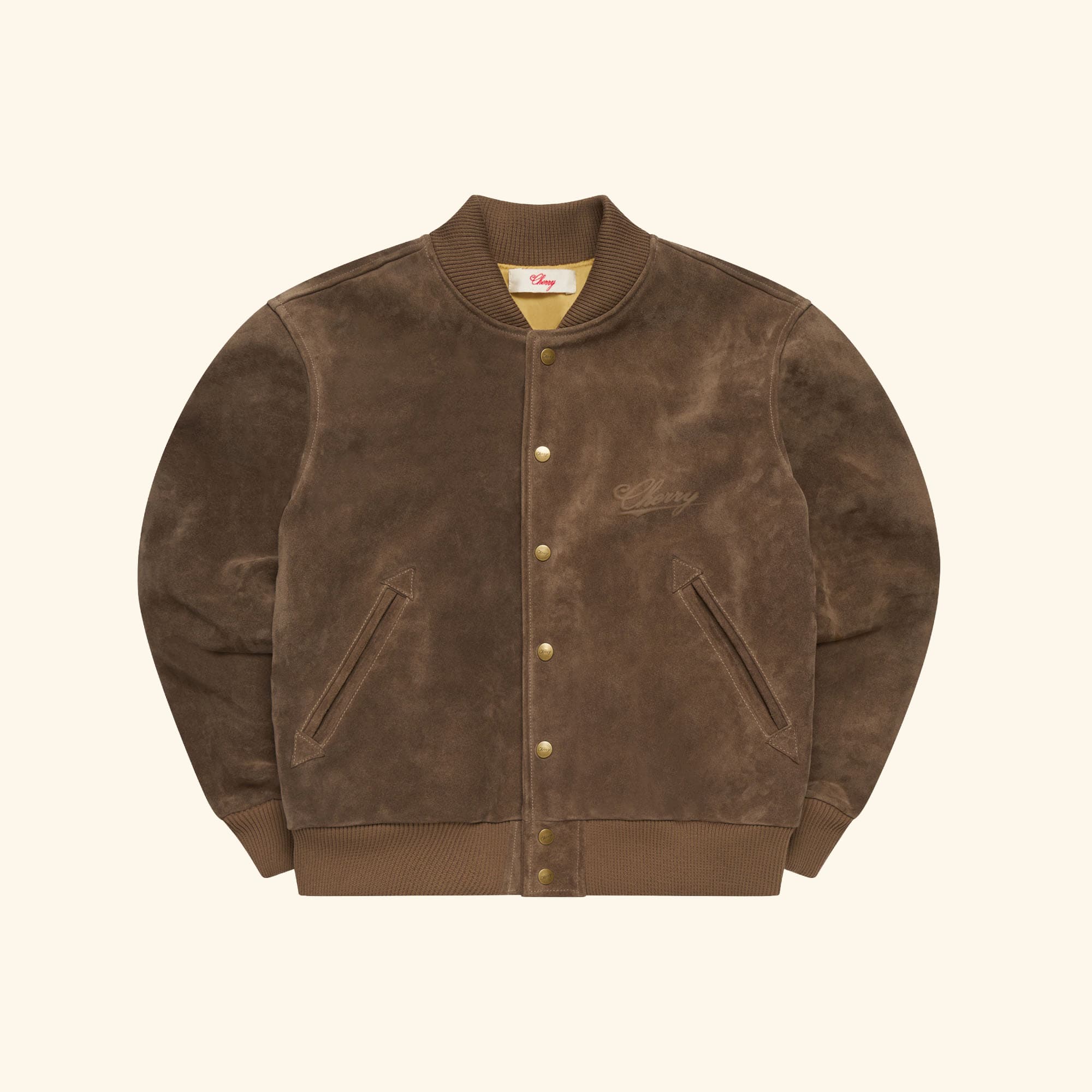 Image of Suede Bomber Jacket (Mushroom)