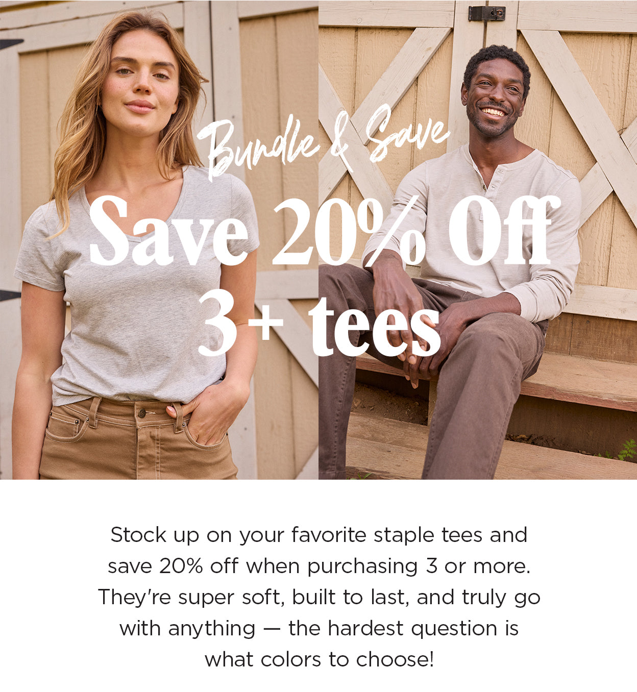 Bundle & Save Save 20% off 3+ tees